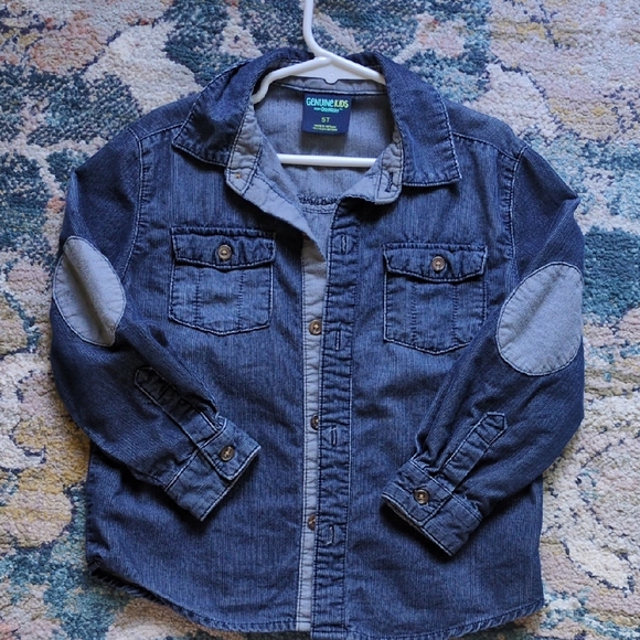 OshKosh B'gosh Blue Jean Jacket with Elbow Patches - Picture 1 of 4